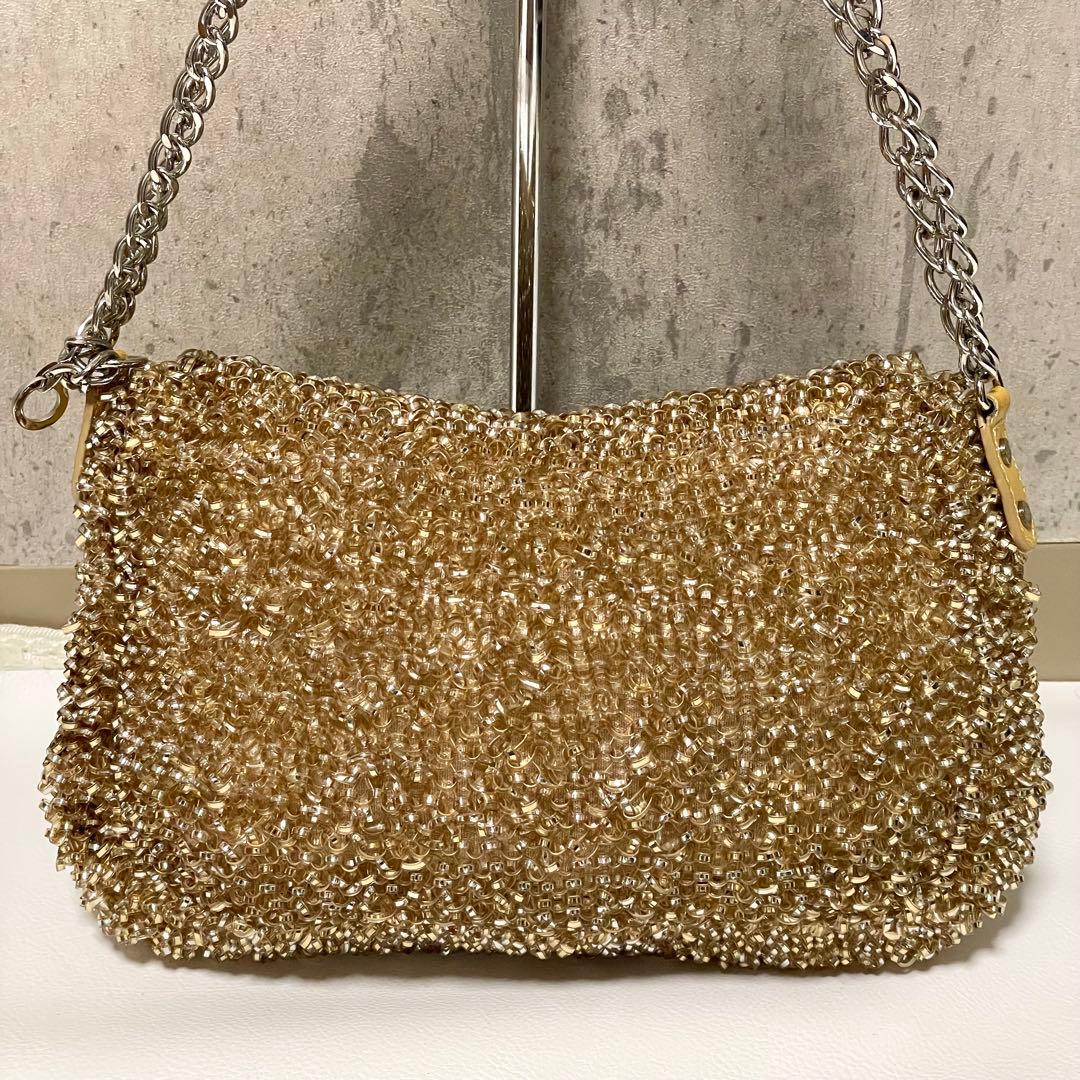 美品 アンテプリマ ワイヤーバッグ ルケット リング ビジュー 金具 ゴールド