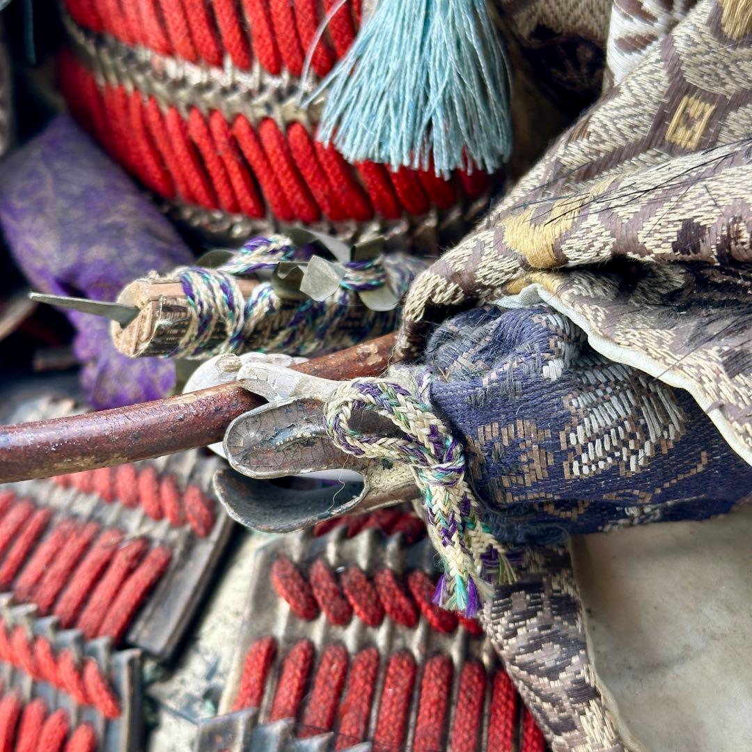 幕末〜明治 武者人形 鎧武者座り人形 高さ約40cm 古美術・骨董