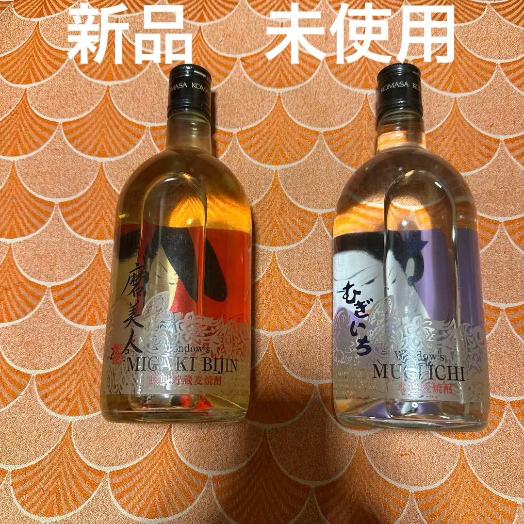 新品　鶴田一郎　磨美人　むぎいち 焼酎 2本セット　美人画　ノエビア 新品 鶴田一郎 磨美人 むぎいち 焼酎 2本セット 美人画 ノエビア