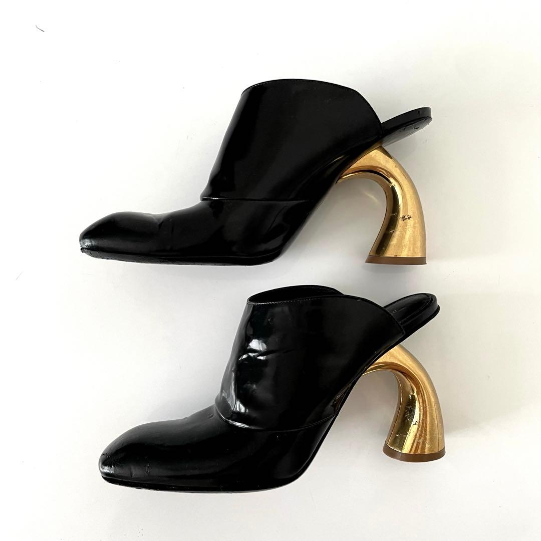 DRIES VAN NOTEN グロスレザー ミュール 24.0㎝