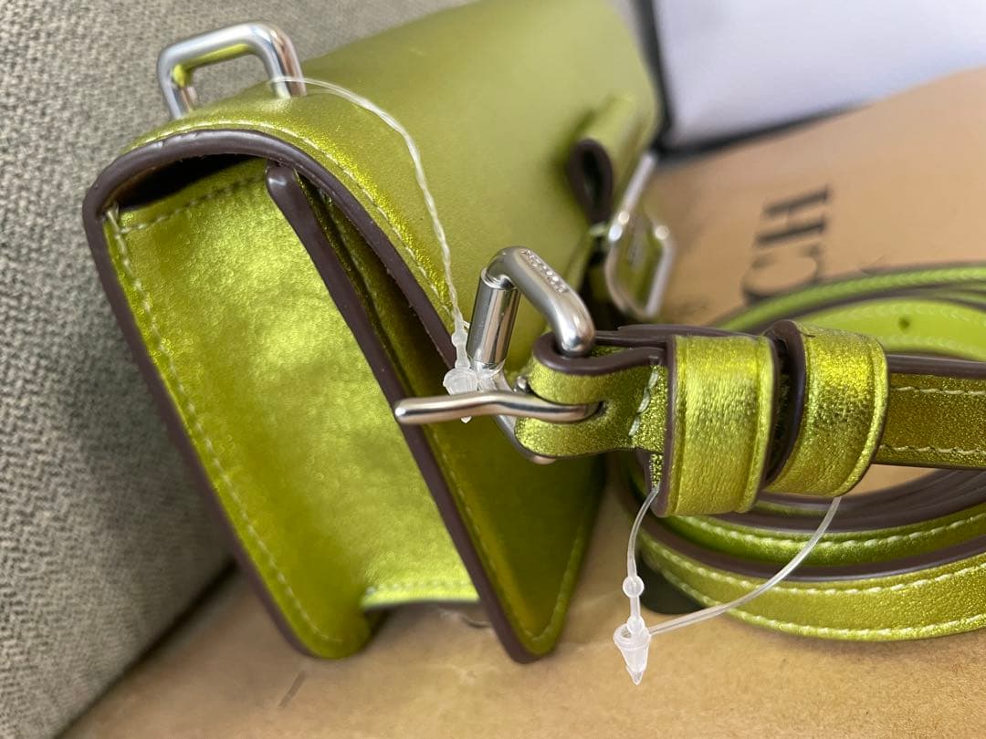 新品、未使用❤️COACH❤️コーチモーガン ショルダーバッグレザーライトグリー