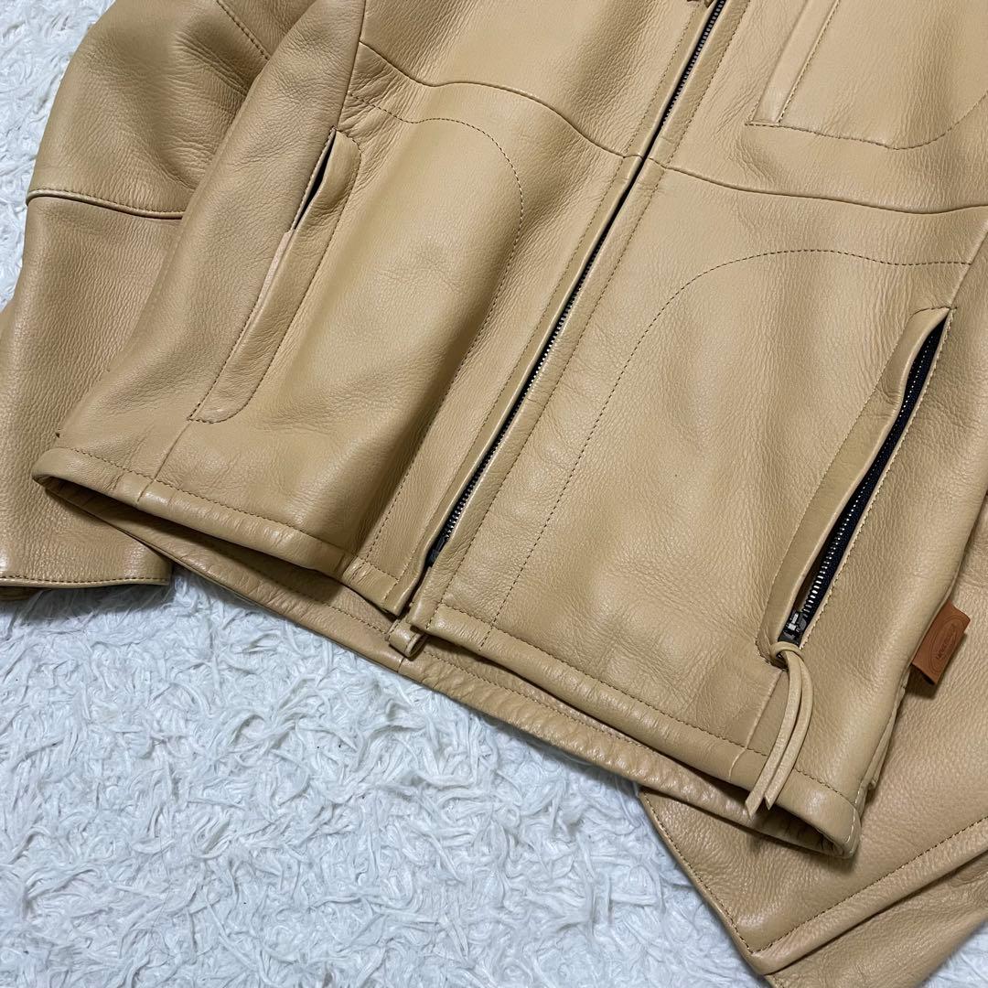 美品 クシタニ 最高級 ディアスキンジャケット サンドベージュ M 本革