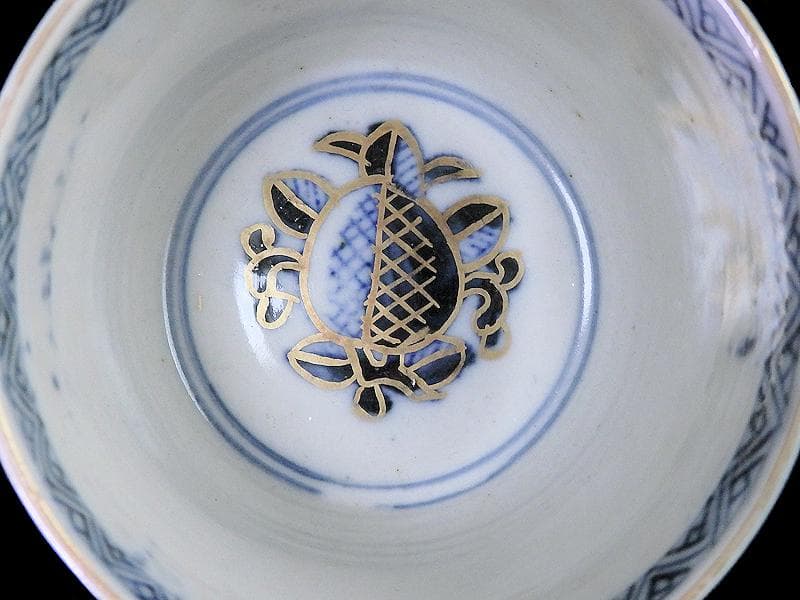 古伊万里 色絵 花に蝶の図 蕎麦猪口 B096AS-CSs 古伊万里 色絵 花