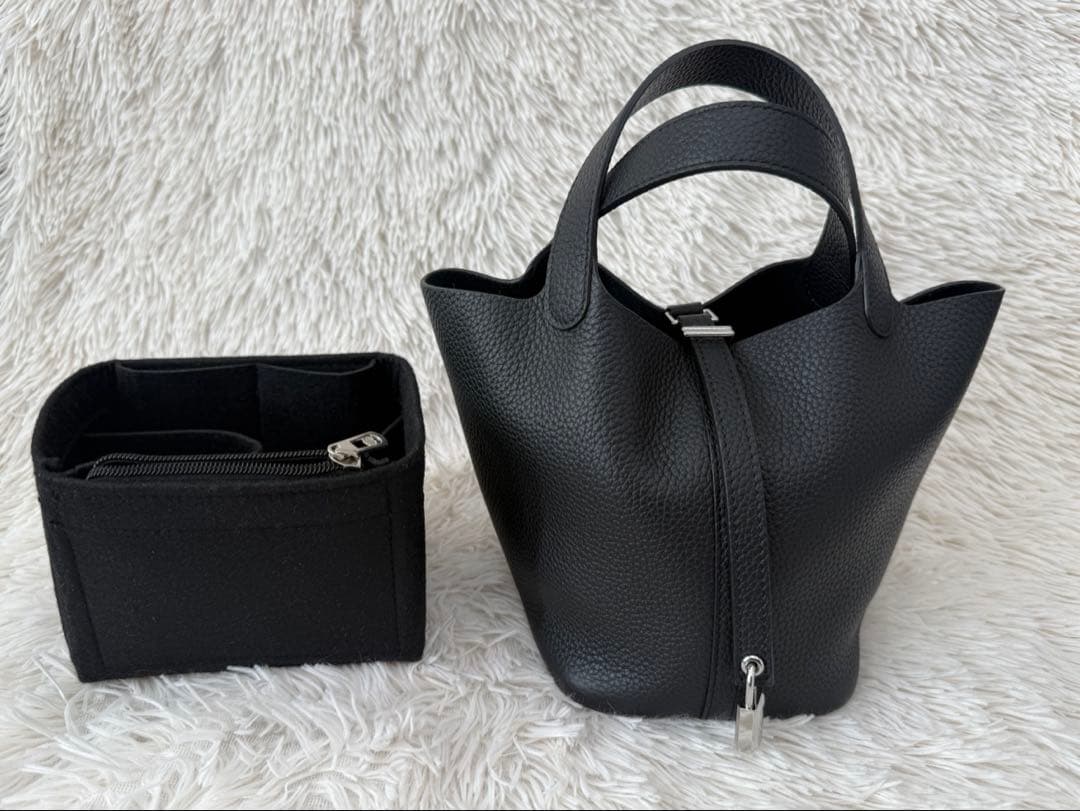 【美品】キューブバッグ PM ブラック×金具シルバー バッグインバッグ付き