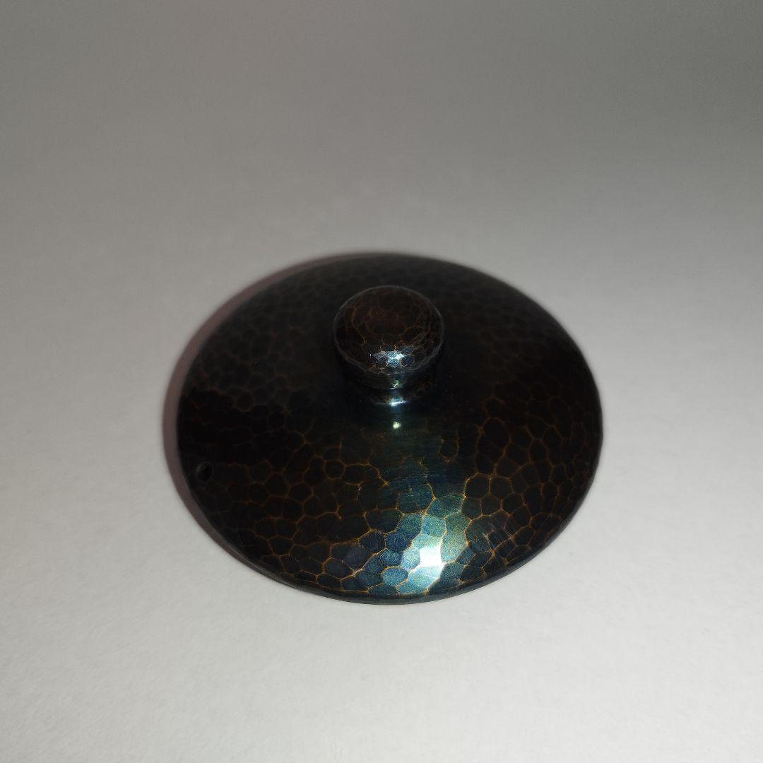 美品】玉川堂 紫金色鎚肌 銅製急須 鎚起銅器、共箱/茶道具