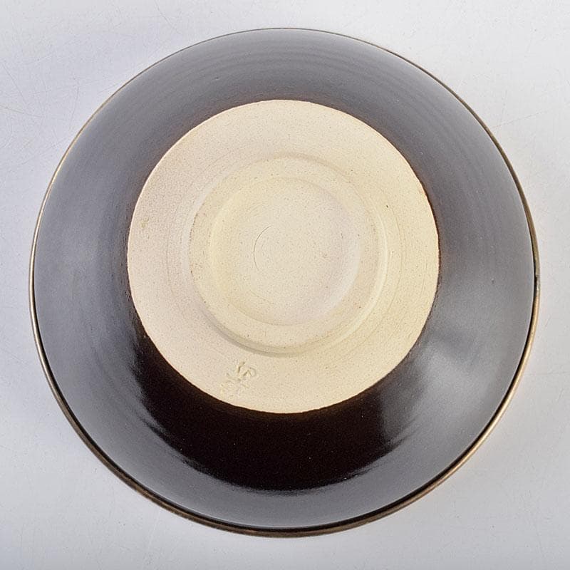 茶道具 京焼 万代草山造 梅花銅覆天目茶碗 清水公照極め箱 C R9538