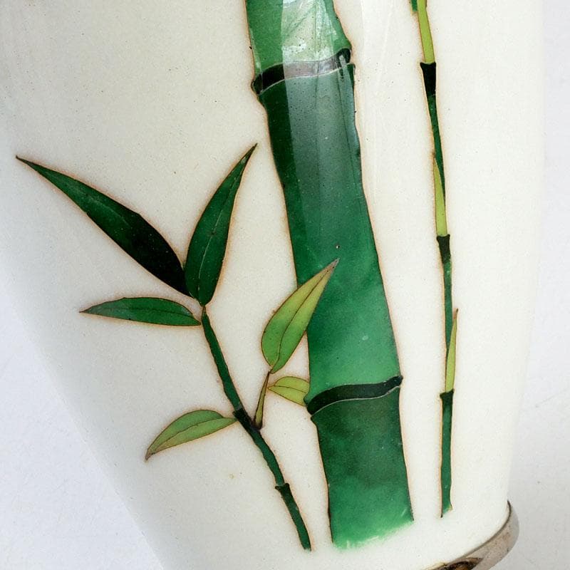 七宝焼 白地竹文 花瓶 時代箱 V 9506 - メルカリ