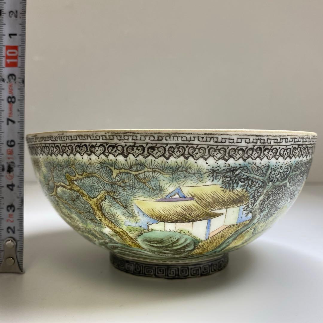 中国清時代乾隆年製白磁胎人物画大鉢27.2㎝東さ7-0525⭐︎2F