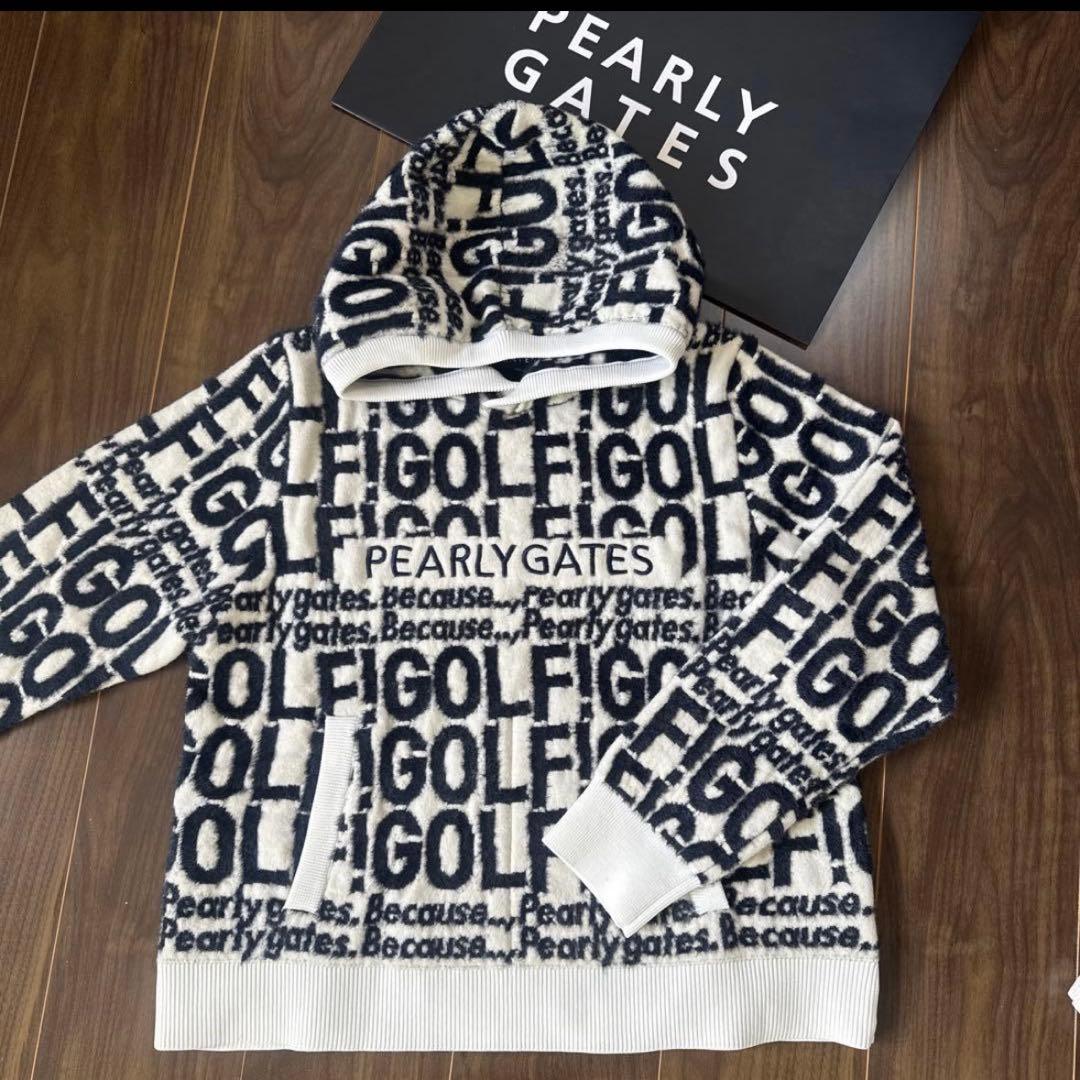 新品♪96.800円PEARLY GATES フードニットパーカー＆スカート Ｌ