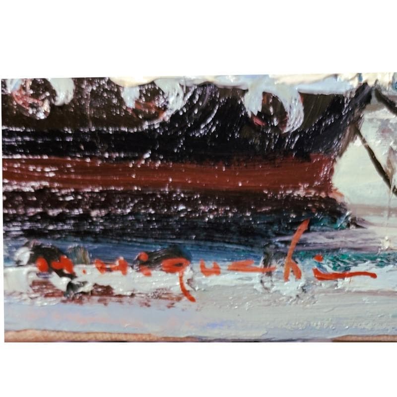 ☆樋口 洋☆「釧路の朝」油絵　SM　未使用額！