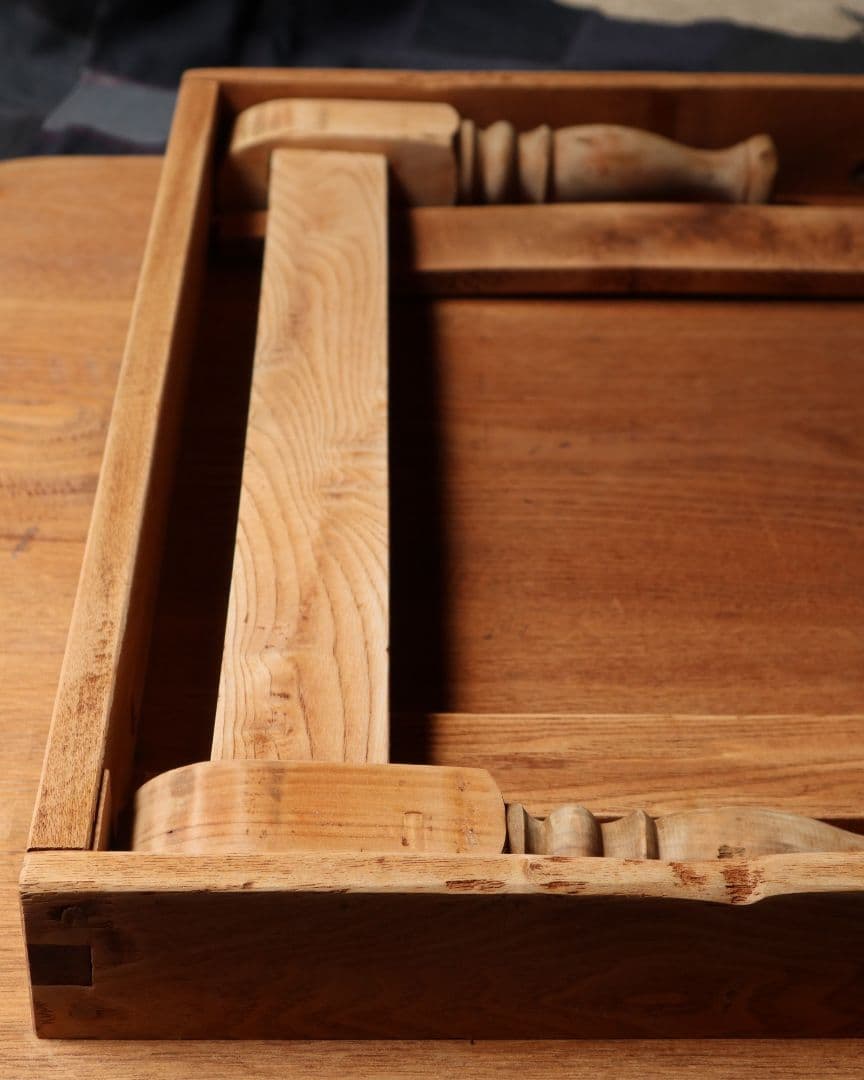 最終お値下げ 大きめサイズのろくろ脚角ちゃぶ台 古道具 古家具 ロー