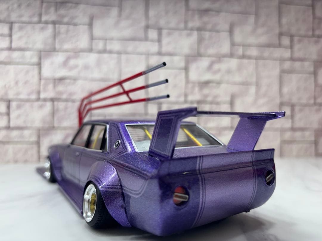 アオシマ　ケンメリ4ドア　完成品　1/24 メタリックブルー