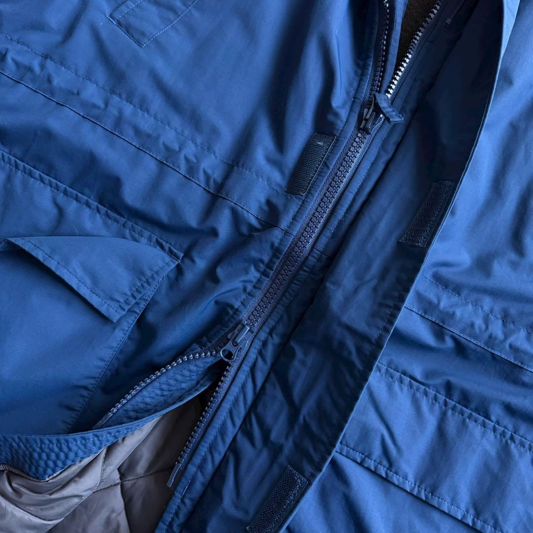 ランズエンド 中綿ジャケット コート 青 USA ビンテージ フード付 00s