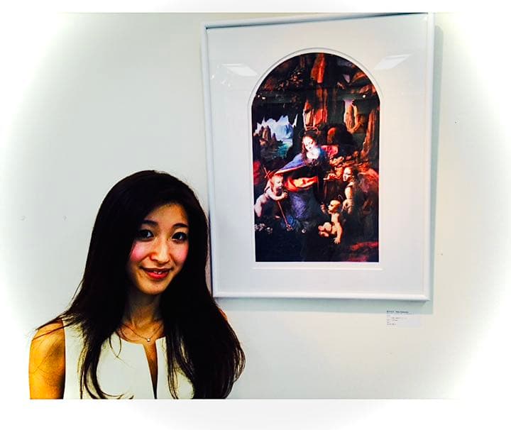 インテリアアート版画絵画(ダビンチの聖母)額付 420×297mm