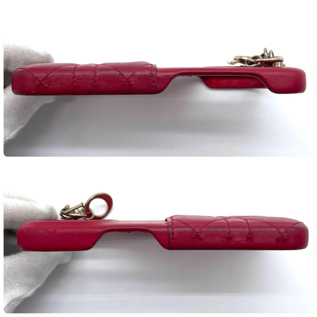 ディオール iPhone14proケース カナージュ ラムスキン ストロベリー