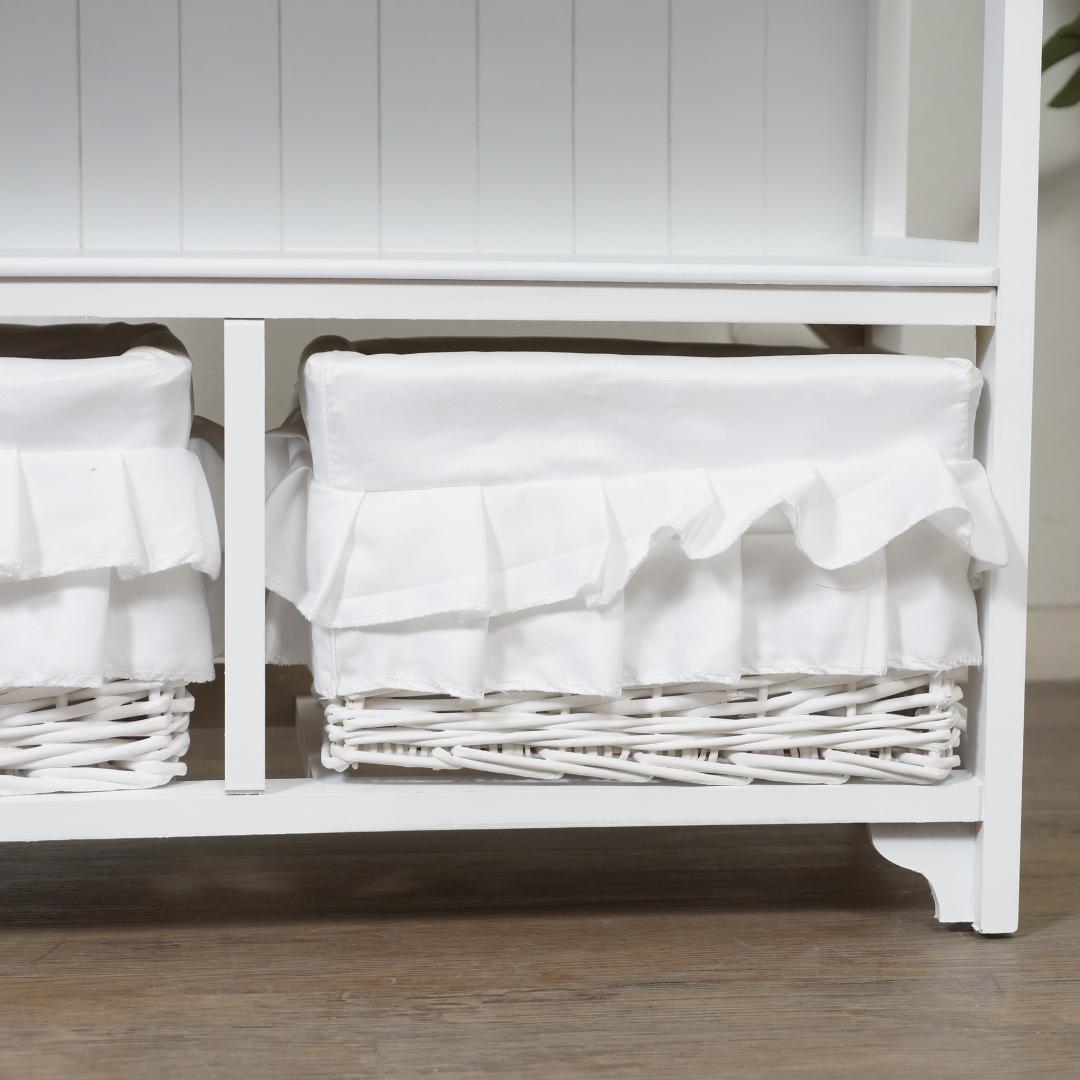 新品】フリル バスケット付きキャビネット オープンチェスト 収納