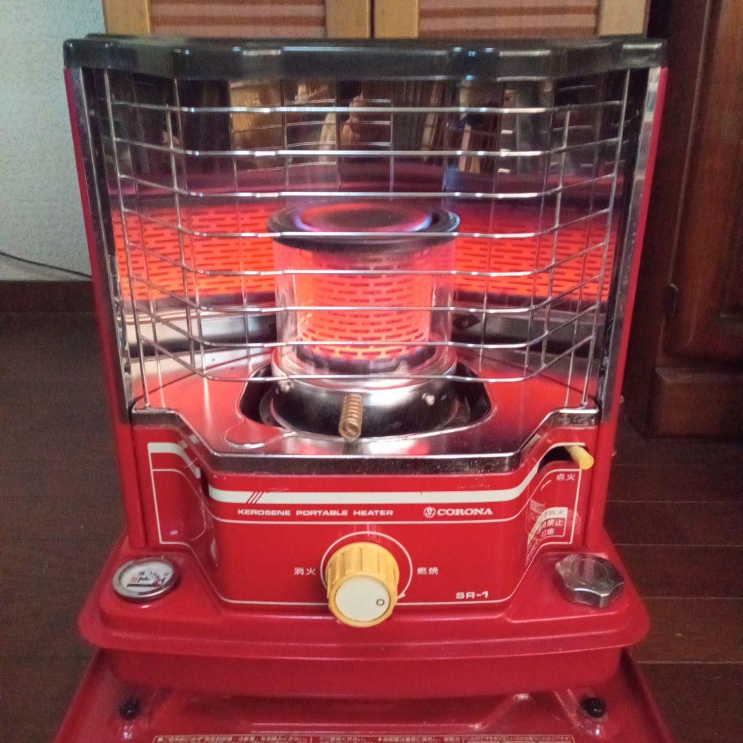 コロナ石油ストーブSR10レトロ放射式タンク一体型外観美品電子点火OK！