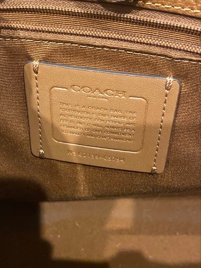 COACH ストライプデザイン ハンドバッグ