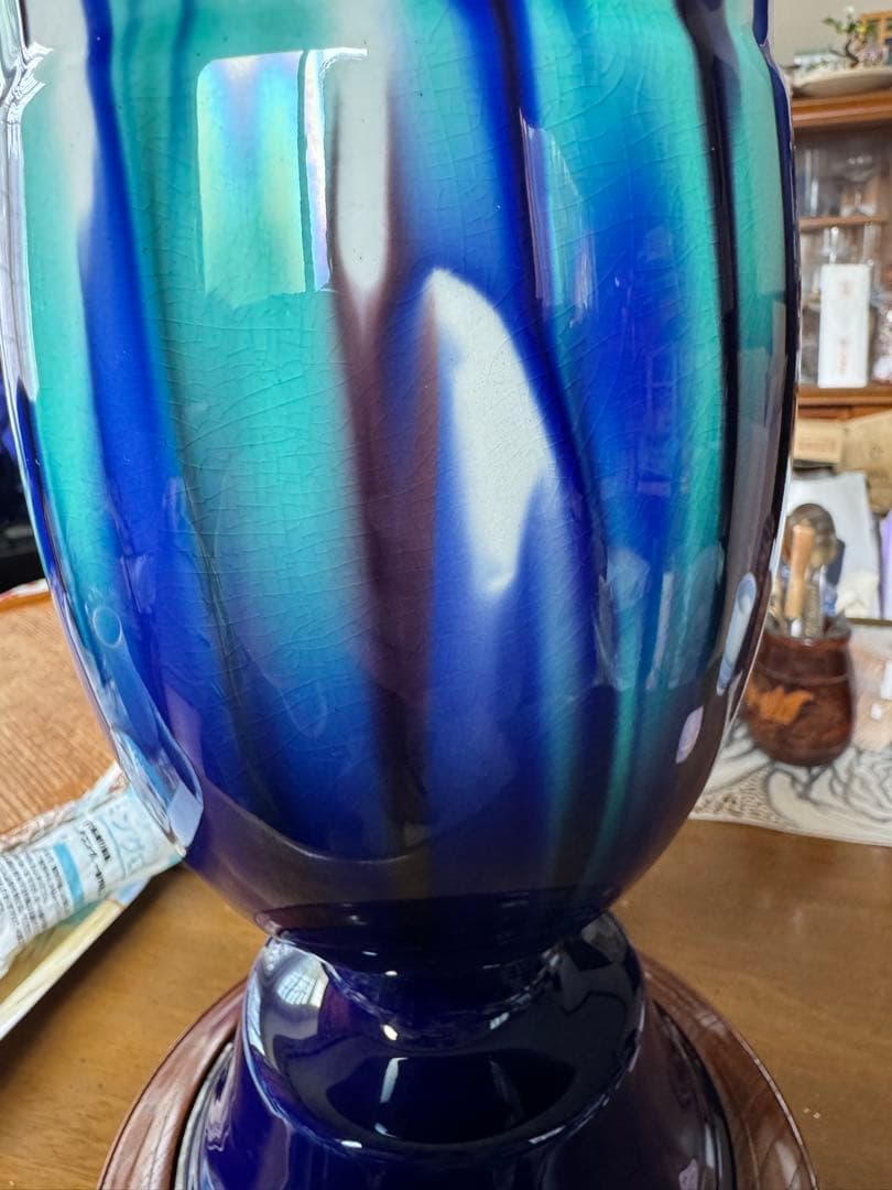 人間国宝 三代 徳田八十吉 燿彩杯 高さ36.5cm