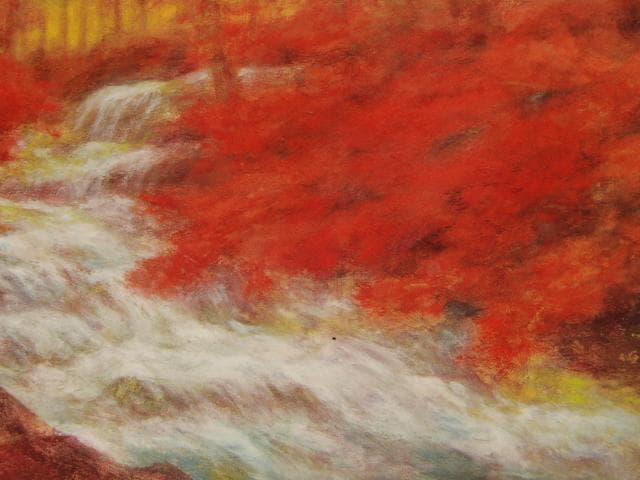 奥田 元宋、彩渓淙々、大判、額装用・画版、日本製・新品額 額装付、状態良好