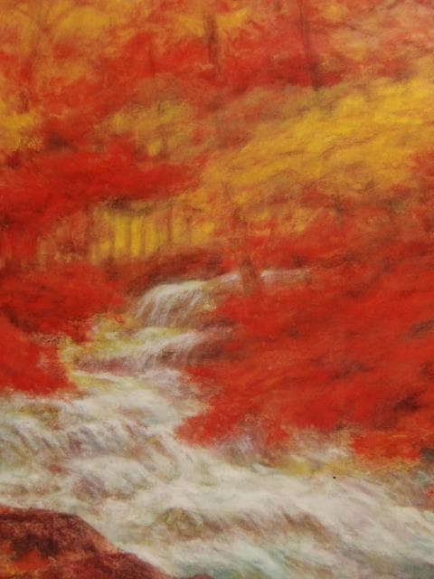 奥田 元宋、彩渓淙々、大判、額装用・画版、日本製・新品額 額装付、状態良好