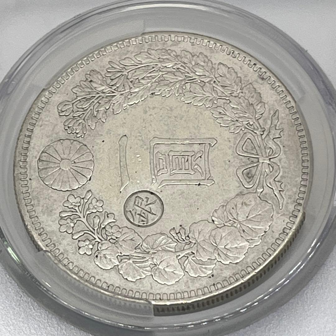 CAG HARSHLY CLEANED XF D 明治27年 左丸銀 新一円銀貨 - メルカリ
