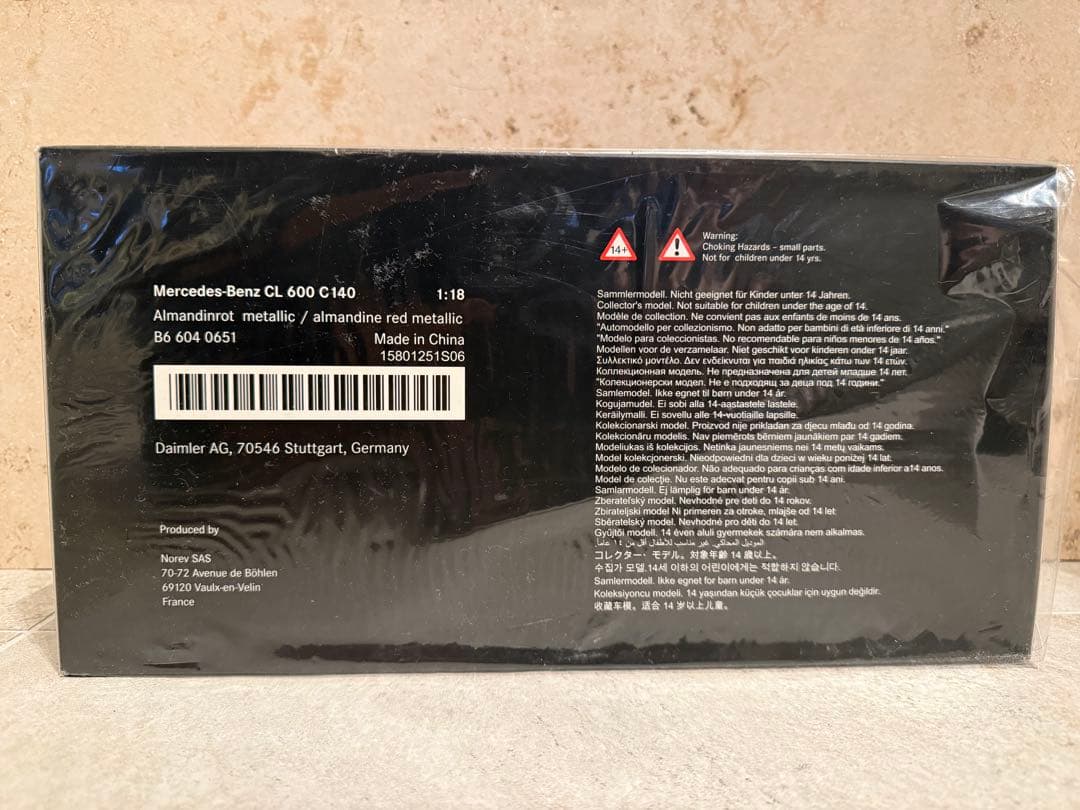 ミニカー Mercedes-Benz CL 600 (1996-1998) 1/18