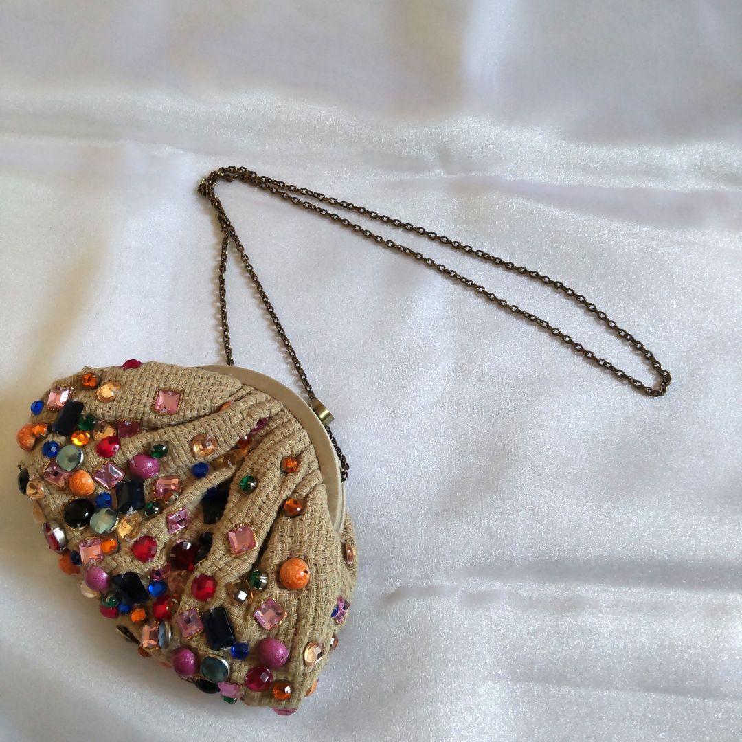 SANTI パーティーバッグ ビジュー付き　クラッチ　バッグ　美品　神崎恵