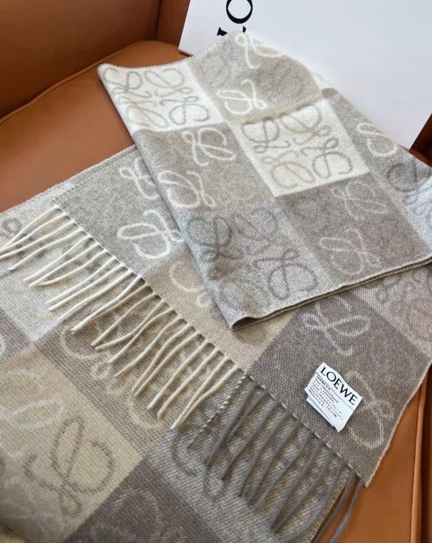 LOEWE ロエベ マフラー アナグラム 180×40 ウール90％ カシミヤ1