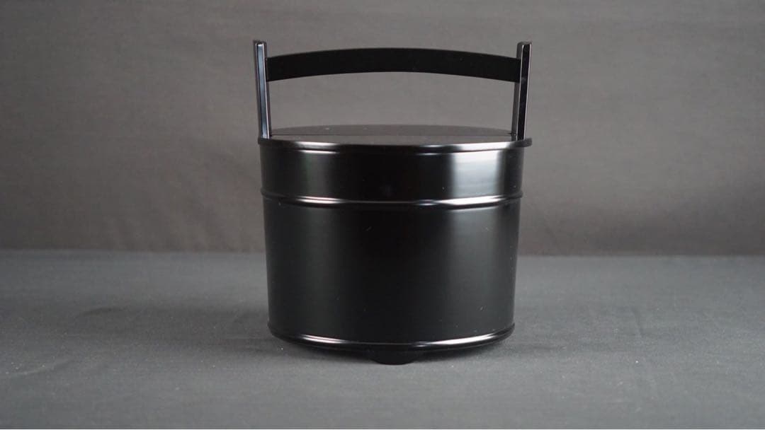 塗師 川瀬表完 作 真塗 手桶水指 共箱 茶道具