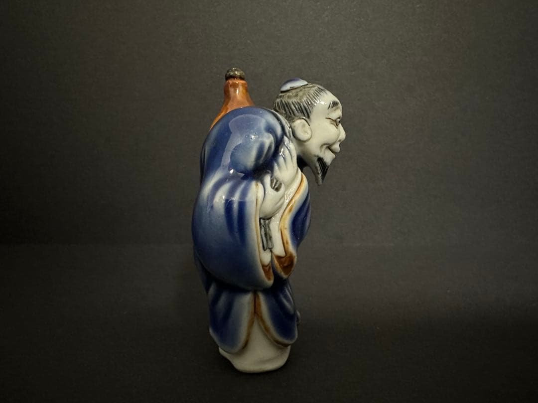 根付(netsuke)】陶器 瑠璃鉄釉瓢箪仙人根付 江戸時代 - メルカリ