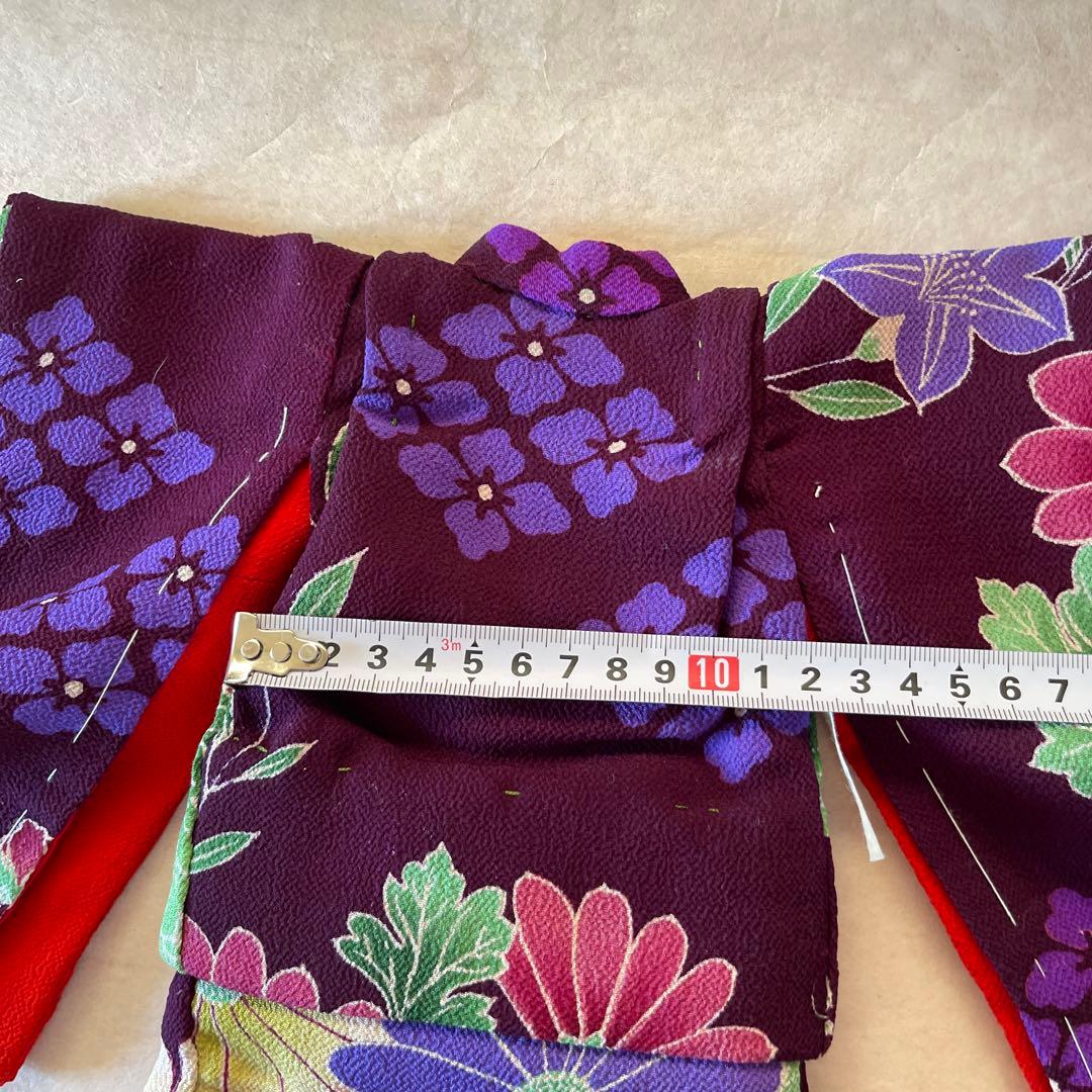 古布縮緬ちりめん 二重 2枚重ね 人形の着物 8号120701