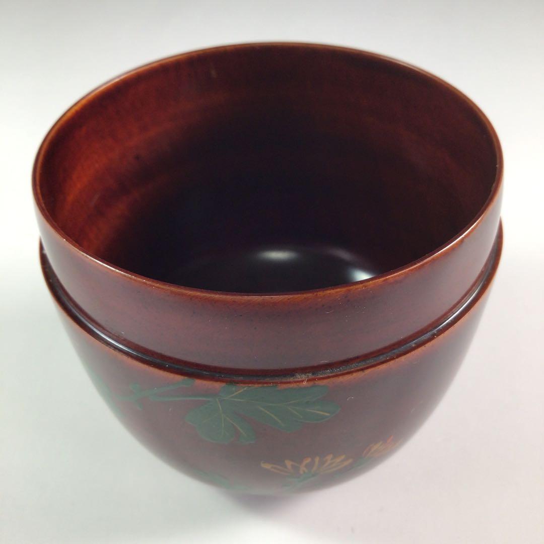 R154棗『和田瑾斎作』『大徳寺藤井誡堂箱書』『菊蒔絵』『中棗』共箱