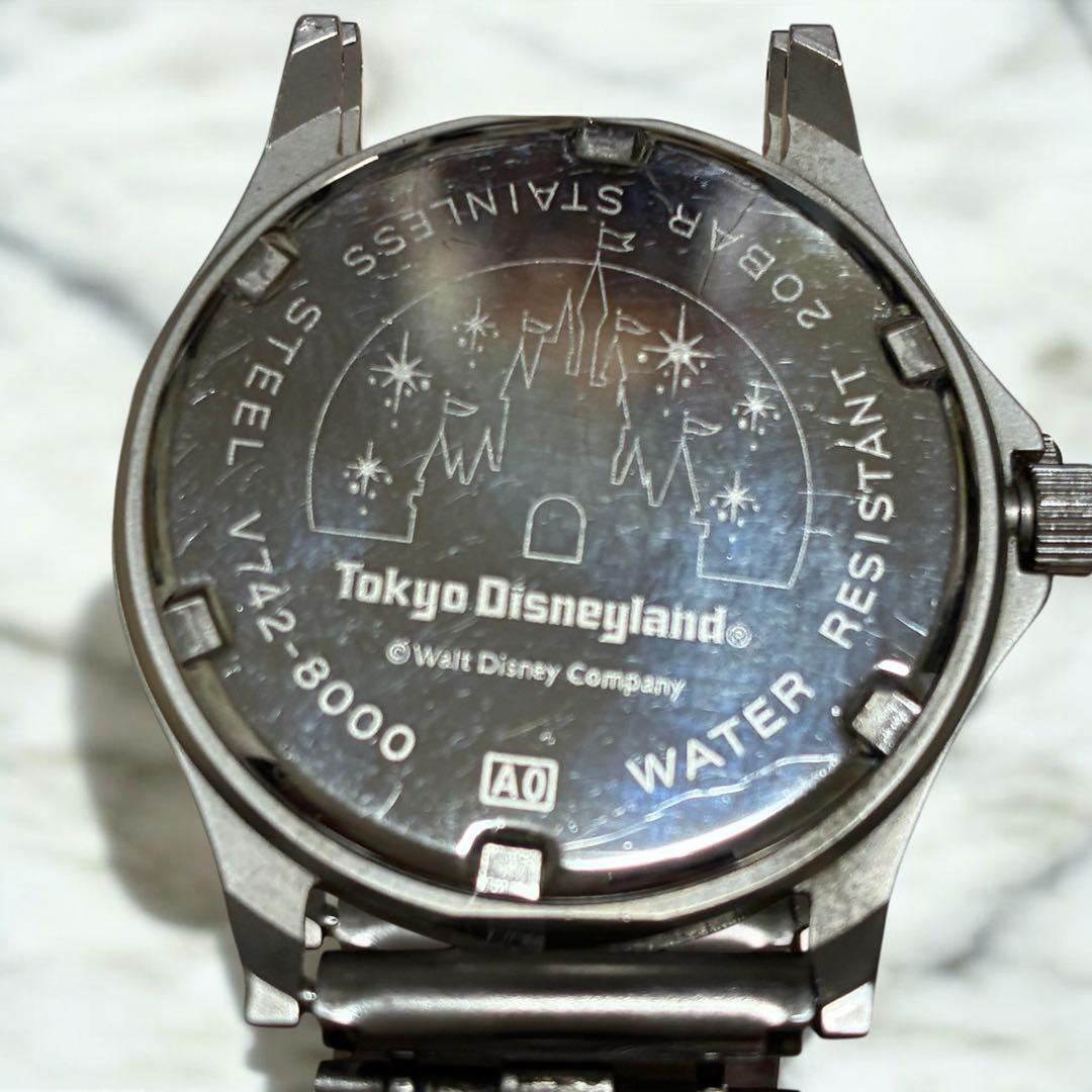 東京ディズニーランド SEIKOコラボ 夜光文字盤ミッキー 腕時計 シルバー