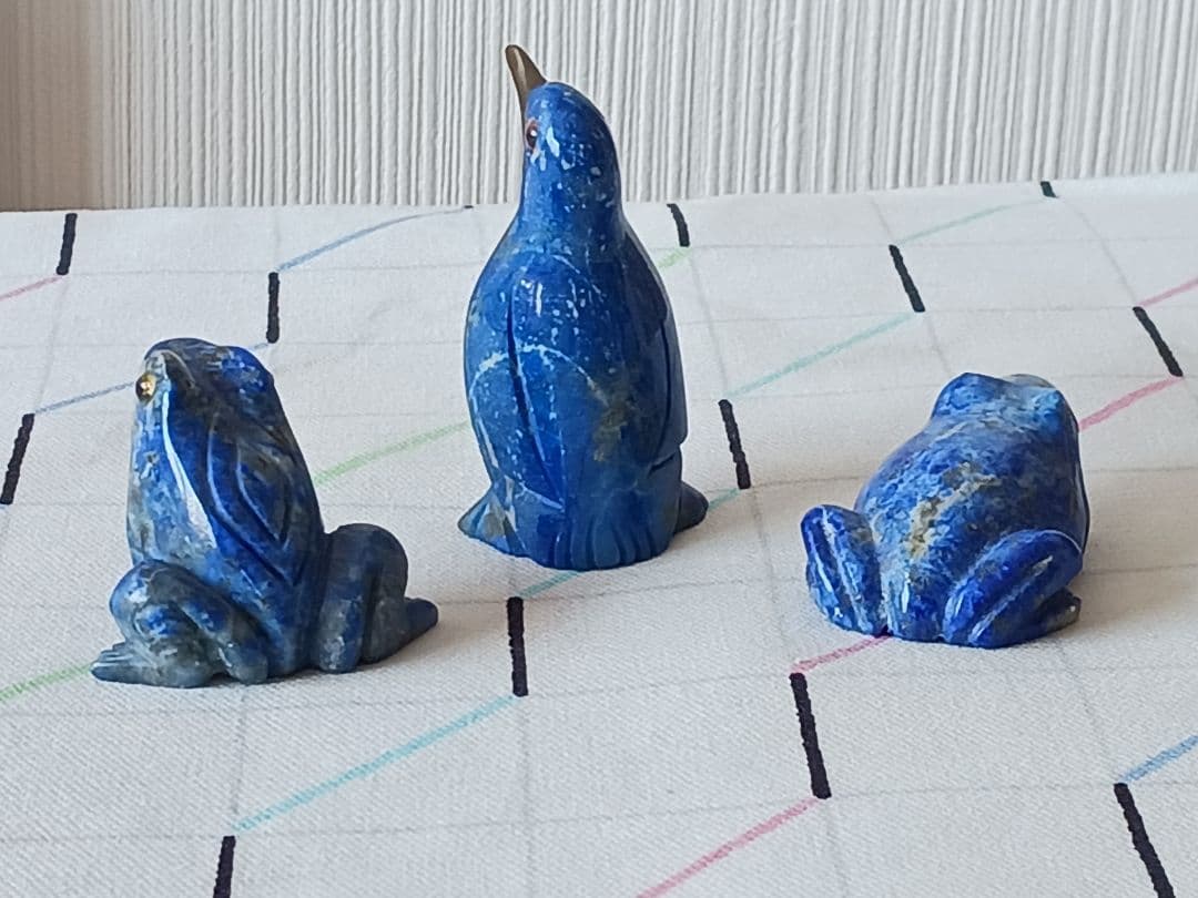 ラピスラズリ パワーストーン カエル ペンギン チリ&アフガニスタン産