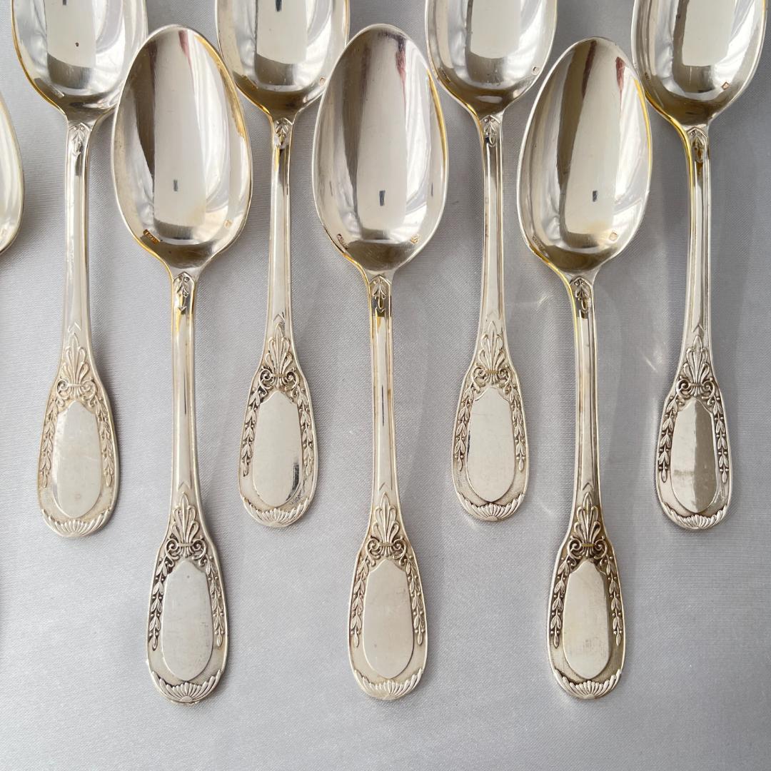 【仏蘭西】 帝政様式 コーヒースプーン 12本 14.5cm