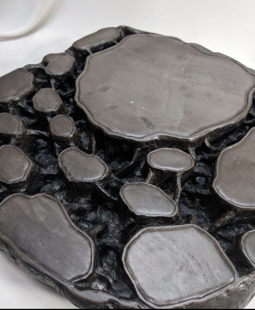 中国端渓硯 超特大硯 石紋 石斑 鋒鋩（ほうぼう） 馬肝色 骨董 書道具