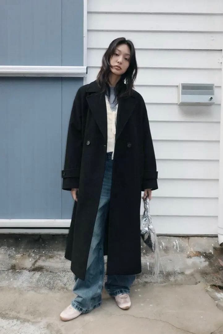 ZARA ザラ ソフトなオーバーサイズコート ブラック M - メルカリ