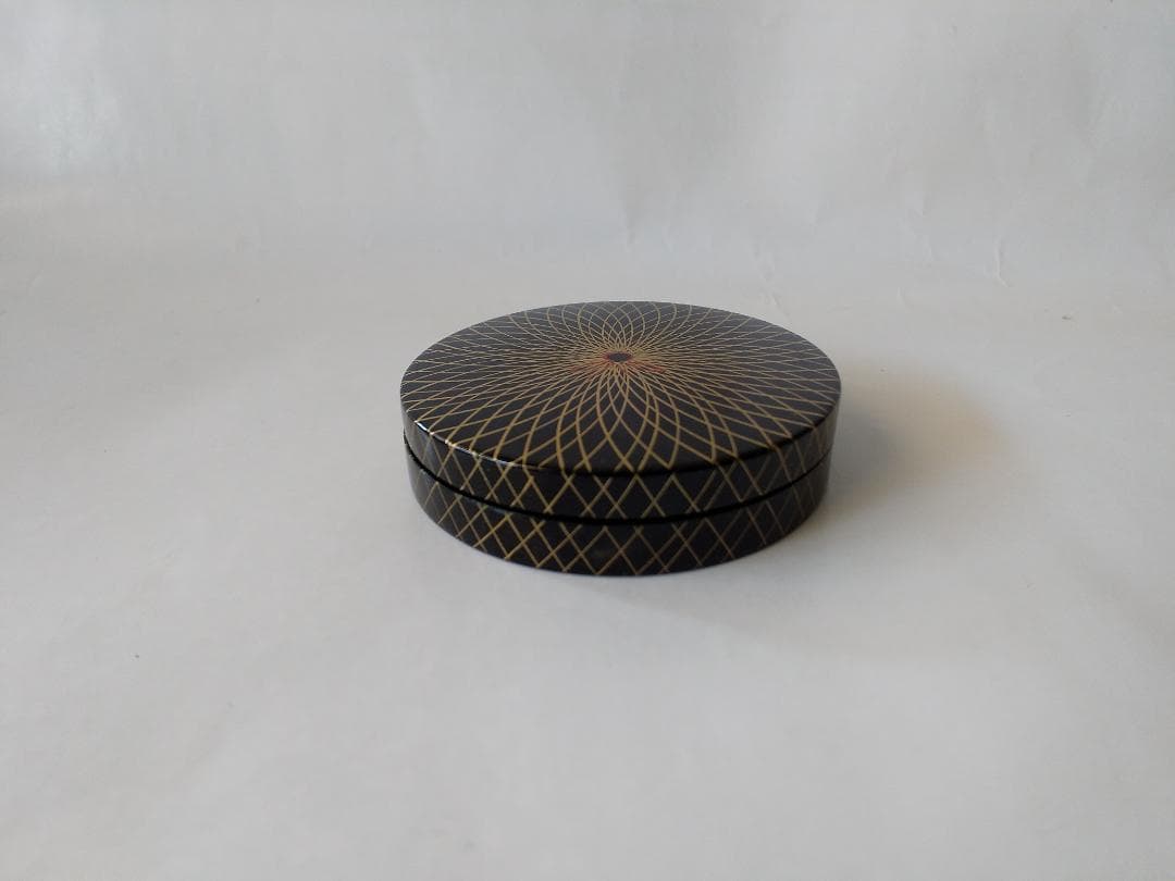 網代香合 二宮閑山 作 共箱 漆器 漆芸 香合 抹茶 茶道具 新品 未使用品