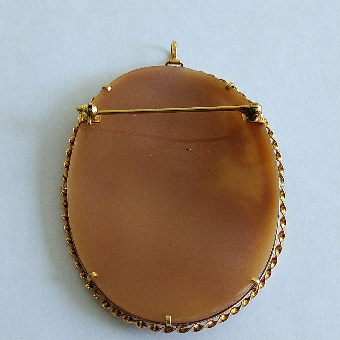 ✤作家ものシェルカメオ✤18K『小花に包まれて』2ways ストア ✤作家