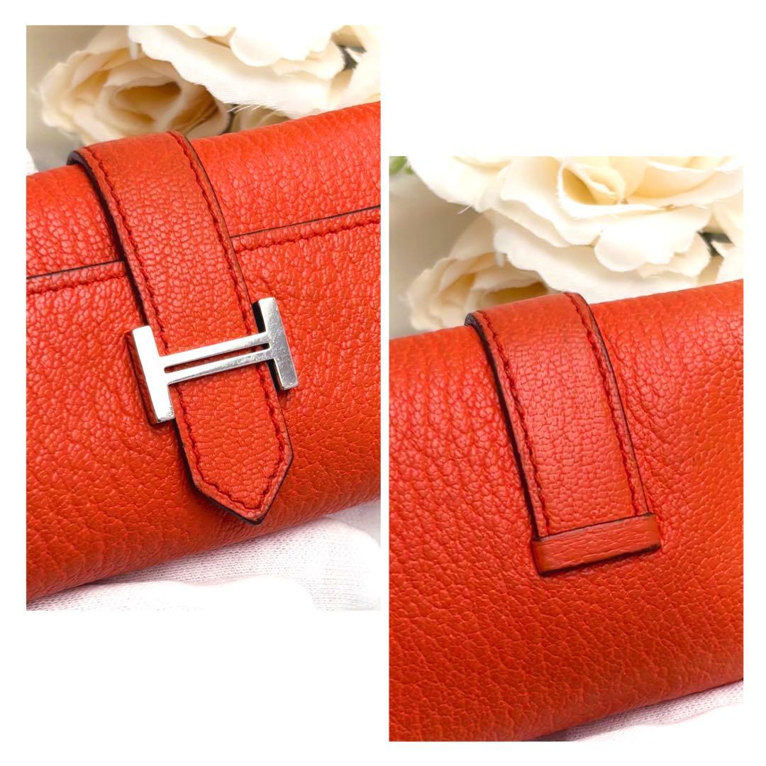 箱付き✨️HERMES エルメス キーケース オレンジ べアン 4連 A刻印 箱付き