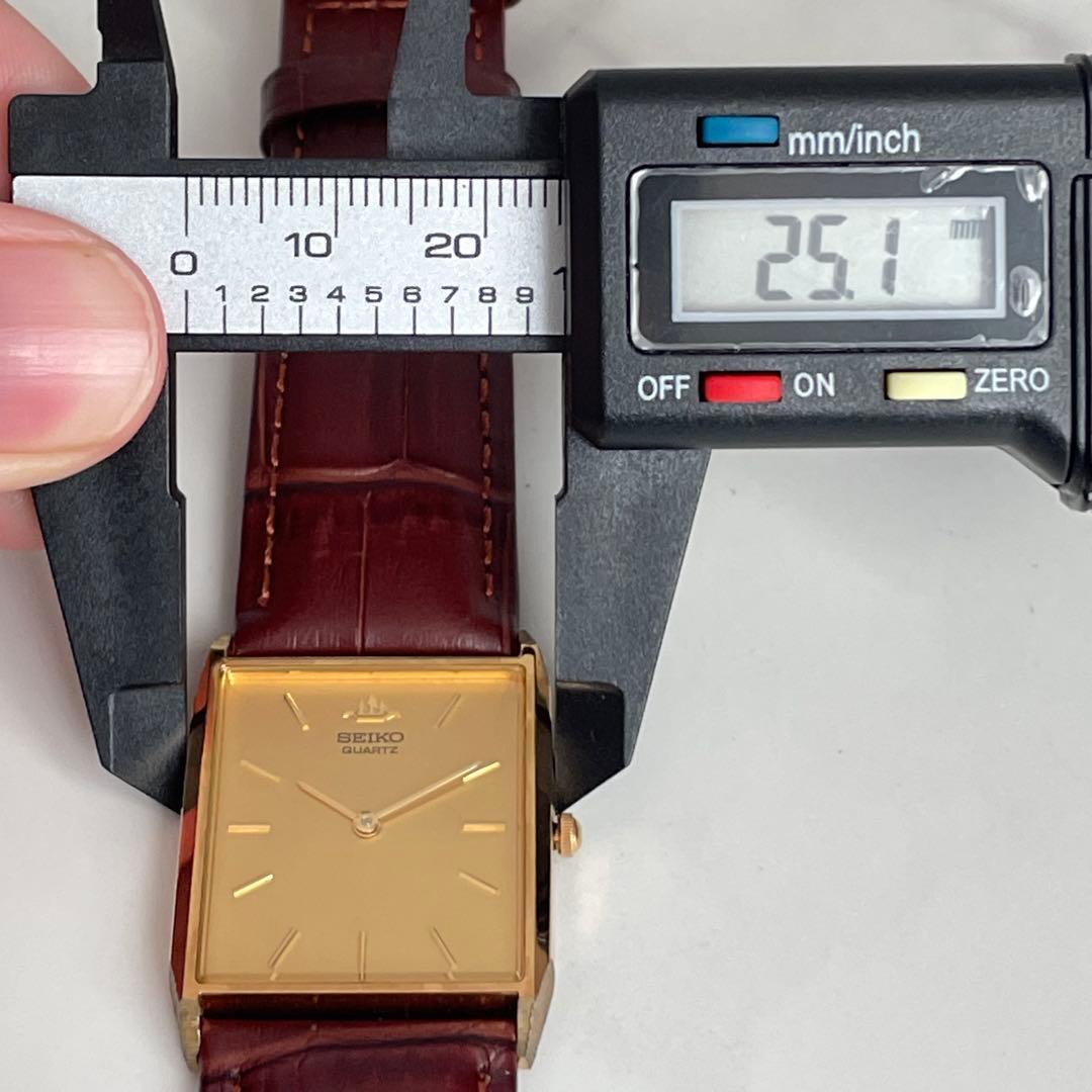 稼動品　SEIKO セイコー　ゴールドケース　レクタンギュラー　タンク　腕時計