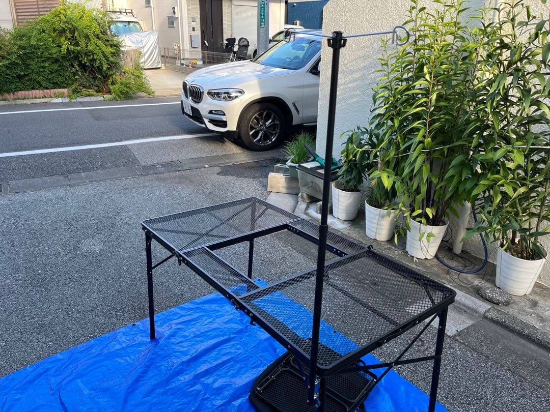 ロゴス(LOGOS) アイアンメッシュ テーブル 収納バック付き