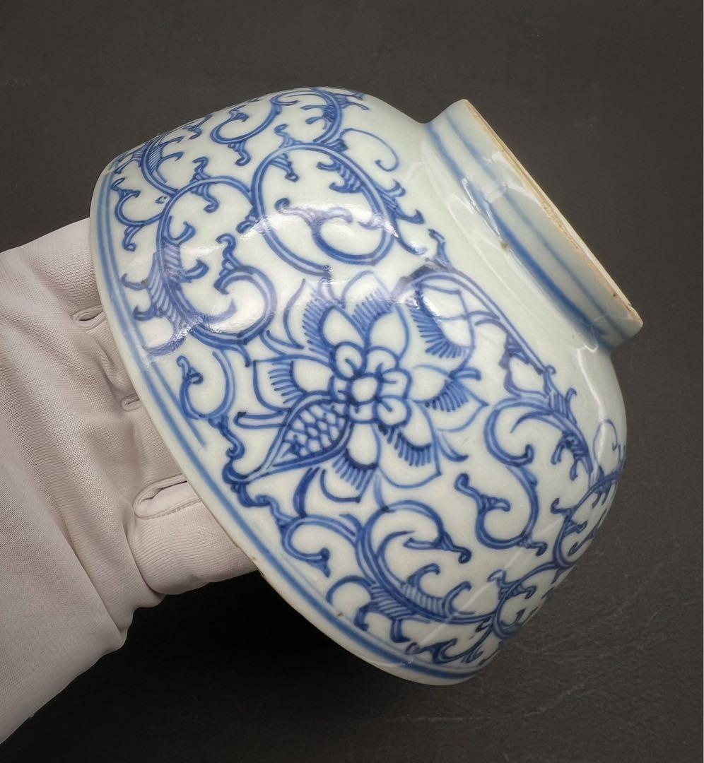 中国美術 古玩骨董品 清時　青華 染付 碗 磁器