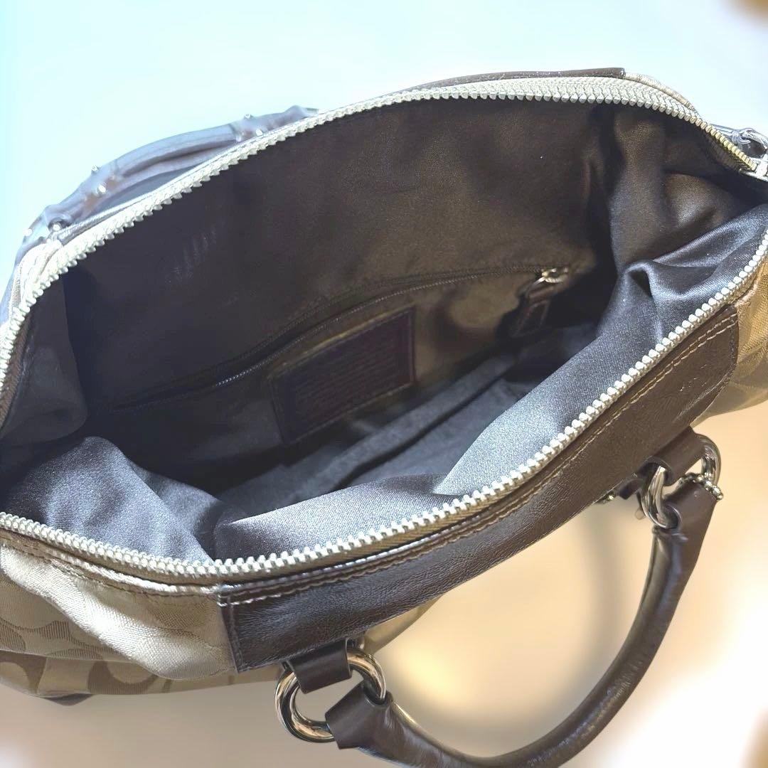 COACH コーチ 2WAY ハンドバッグ シグネチャー ナイロン F15443