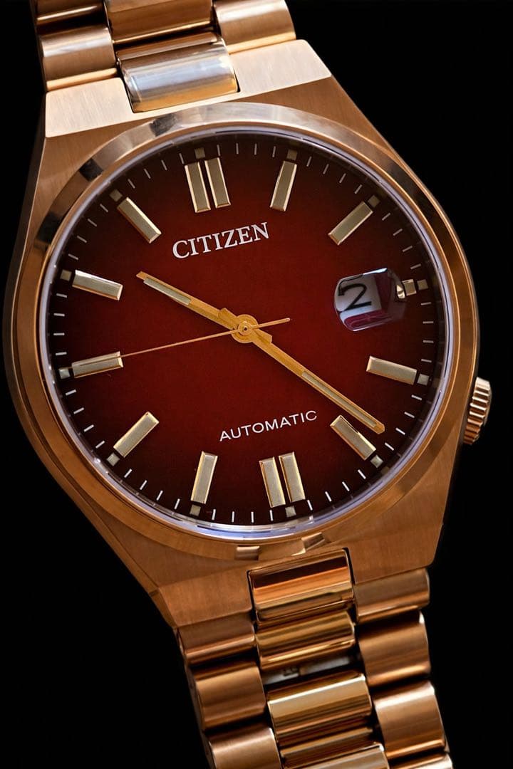 新品未使用CITIZEN 自動巻き 赤文字盤シチズン 腕時計 TSUYOSA