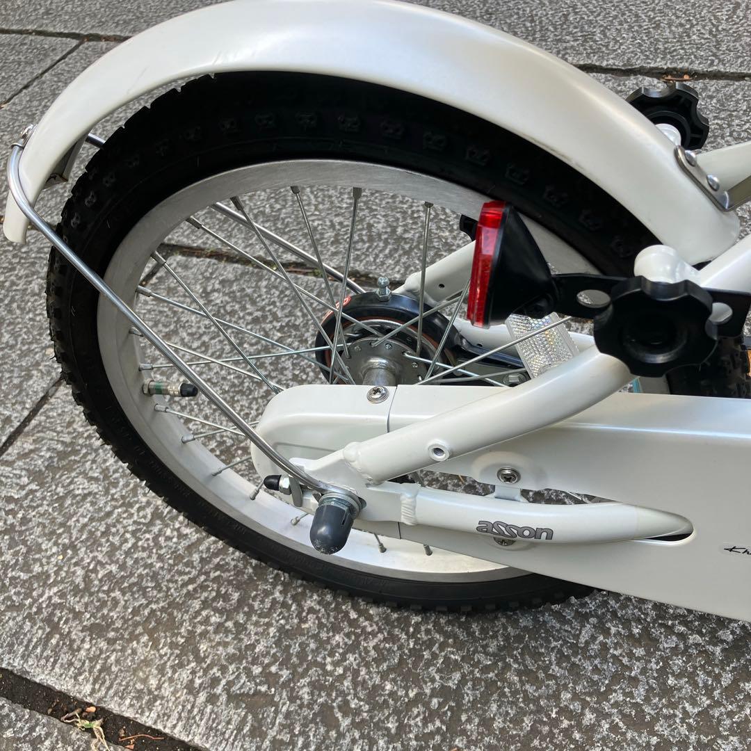 美品、直接受け渡し】KhodaaBloom 16インチ ホワイト+補助輪