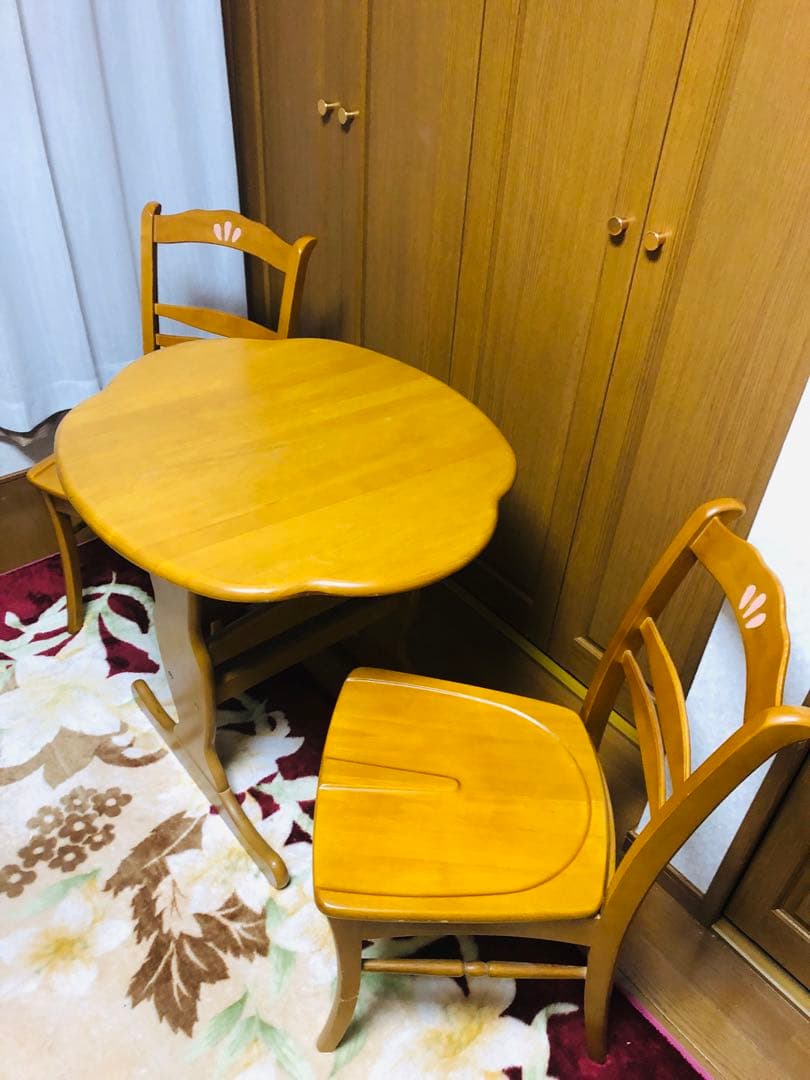 MIKIMOKU ミキモク家具　木製ダイニングテーブルセット 2脚付き