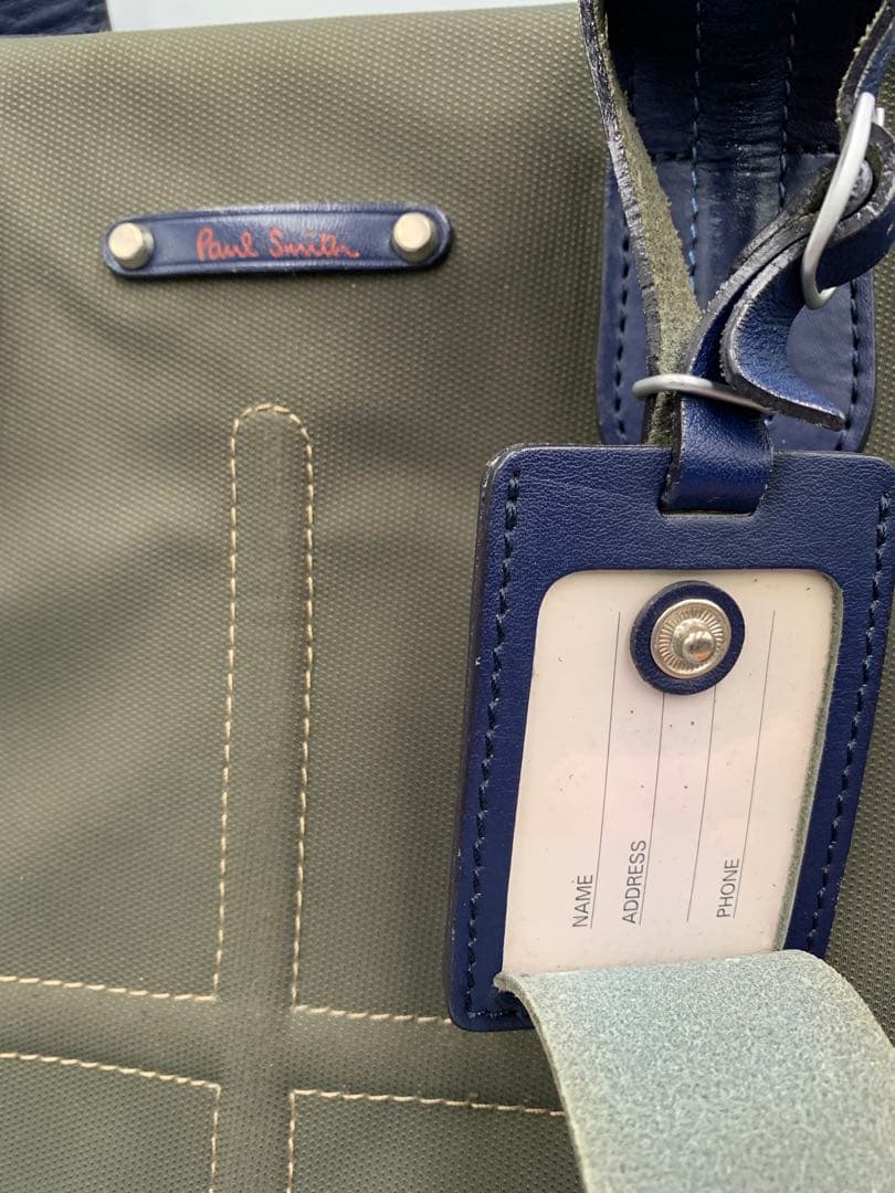 ポールスミス 2WAY ビジネスバッグ カーキ ナイロン レザー A4収納可