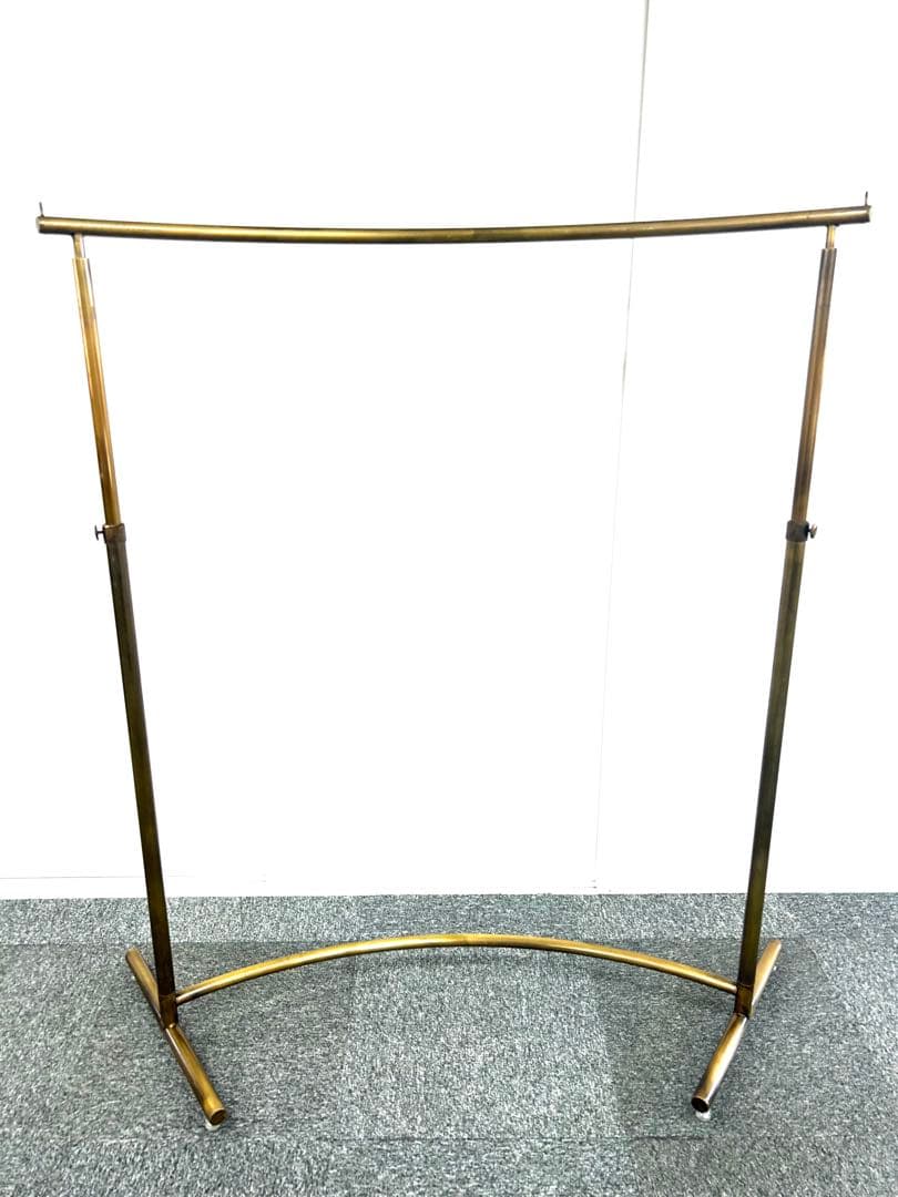 【レア美品】 R脚 ラウンド ハンガーラック アンティークゴールド 真鍮 アンティークゴールドハンガーラック アール脚タイプ ストア